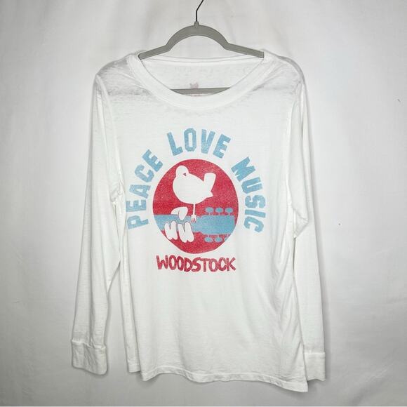 RECYCLED KARMA Woodstock Festival Oversized Long Sleeve Top NWOT in Small - Picture 1 of 4
